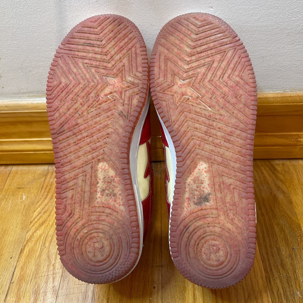 Bape Red & Yellow Glitter Bapestas 6.5 - Picture 9 of 10